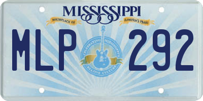 MS license plate MLP292