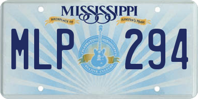 MS license plate MLP294