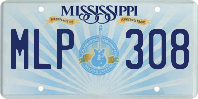 MS license plate MLP308
