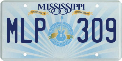 MS license plate MLP309