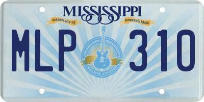 MS license plate MLP310