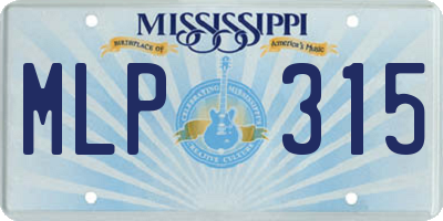 MS license plate MLP315