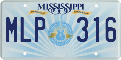 MS license plate MLP316