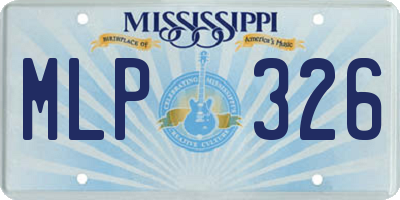 MS license plate MLP326