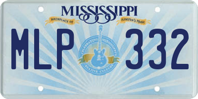 MS license plate MLP332