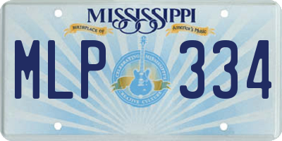 MS license plate MLP334