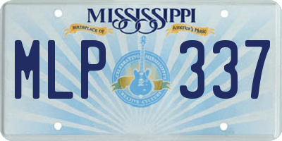 MS license plate MLP337