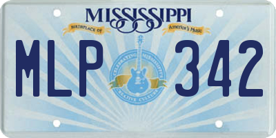 MS license plate MLP342