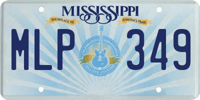 MS license plate MLP349