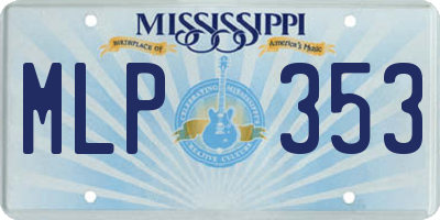MS license plate MLP353