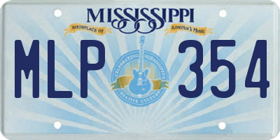MS license plate MLP354