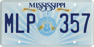 MS license plate MLP357