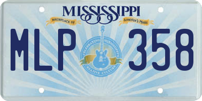 MS license plate MLP358