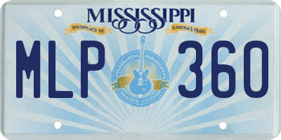 MS license plate MLP360