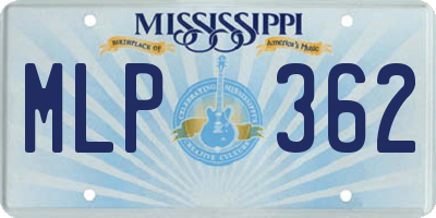 MS license plate MLP362