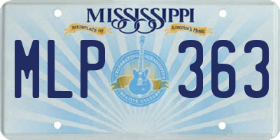 MS license plate MLP363
