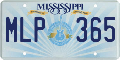 MS license plate MLP365