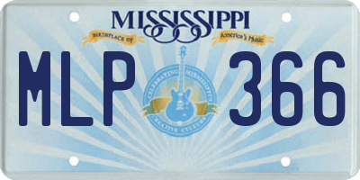 MS license plate MLP366