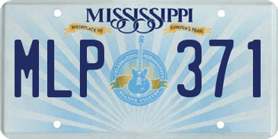 MS license plate MLP371