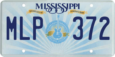 MS license plate MLP372