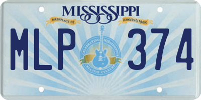 MS license plate MLP374