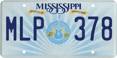 MS license plate MLP378