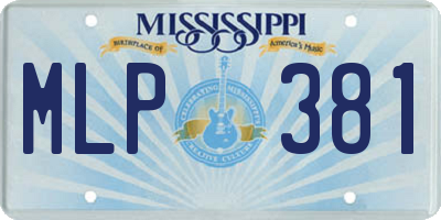 MS license plate MLP381