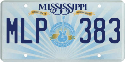 MS license plate MLP383