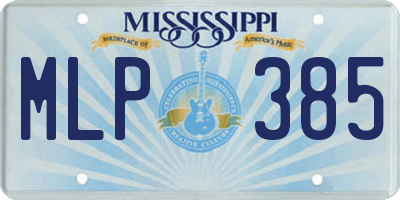 MS license plate MLP385
