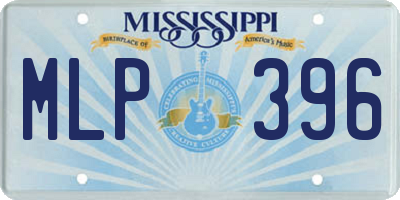 MS license plate MLP396