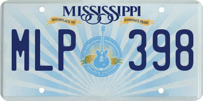 MS license plate MLP398