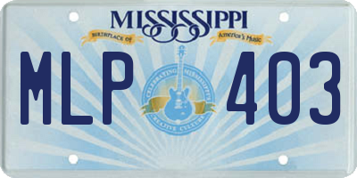 MS license plate MLP403