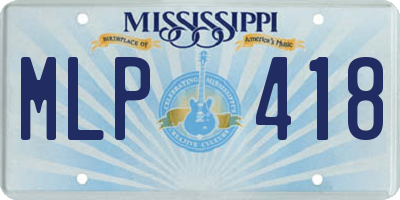 MS license plate MLP418