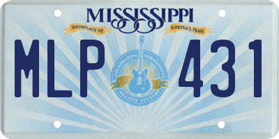 MS license plate MLP431