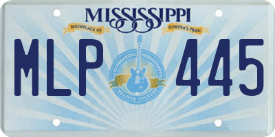 MS license plate MLP445