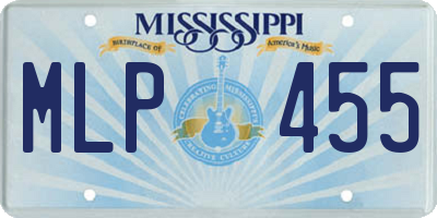MS license plate MLP455