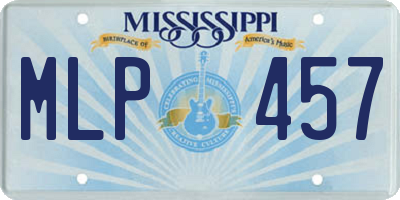 MS license plate MLP457
