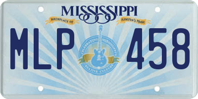 MS license plate MLP458
