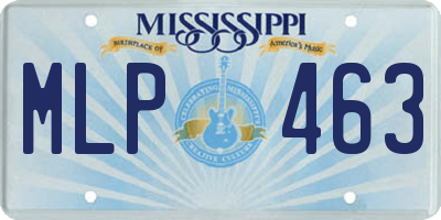 MS license plate MLP463