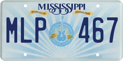 MS license plate MLP467