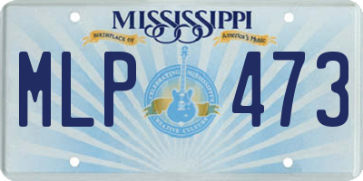 MS license plate MLP473