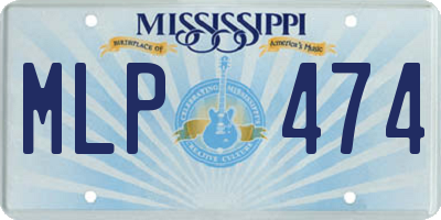 MS license plate MLP474