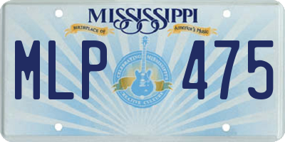 MS license plate MLP475