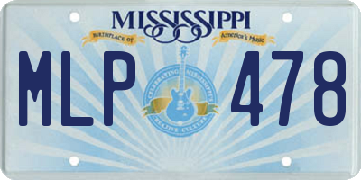 MS license plate MLP478