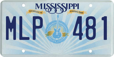 MS license plate MLP481