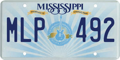 MS license plate MLP492