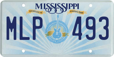 MS license plate MLP493