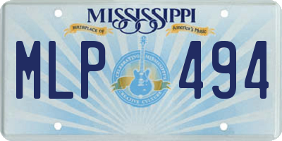 MS license plate MLP494
