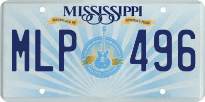 MS license plate MLP496