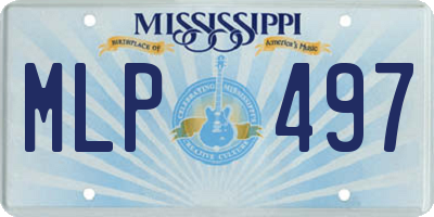 MS license plate MLP497